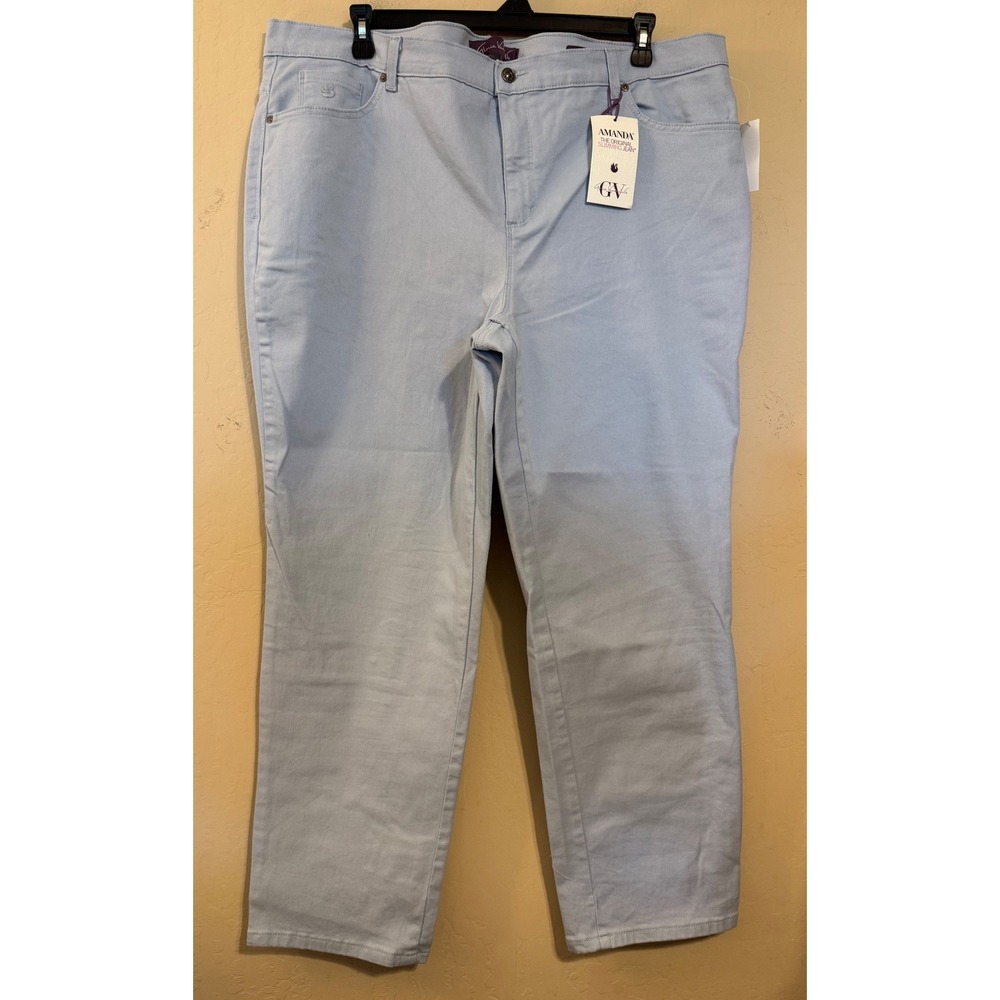 Gloria Vanderbilt Amanda Jeans Women 22W Lt Blue Slimming Straight High Rise NEW